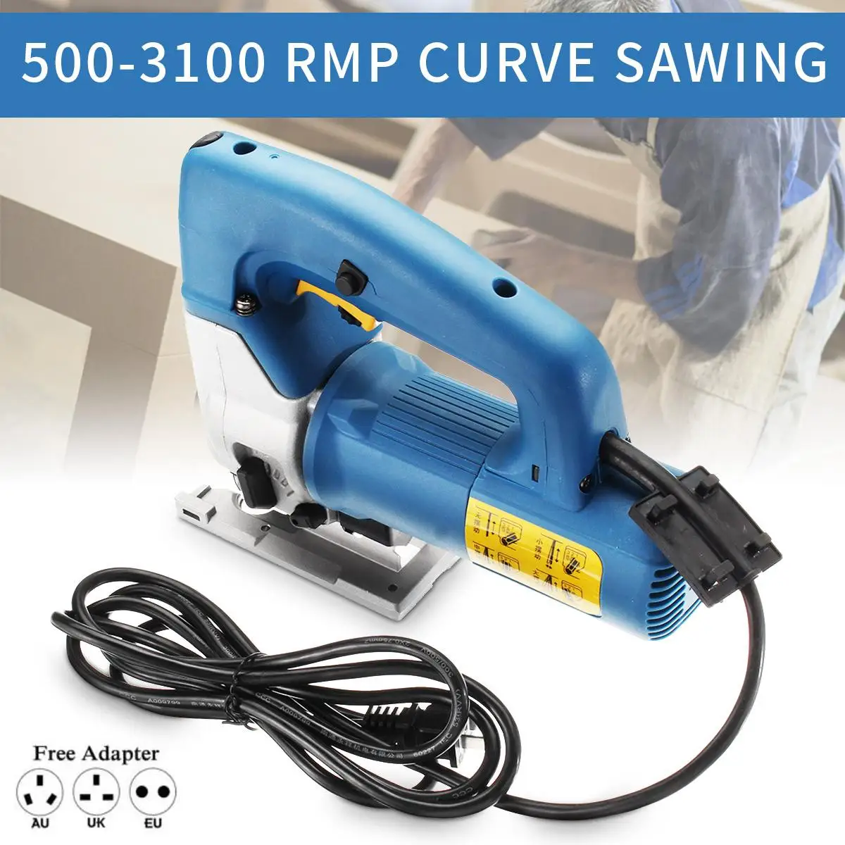 

220V 500-3100RMP Electric Curved Saw jig saw 580W Woodworking Curve Chainsaw Cutting Machine Power Tool Woodsaw