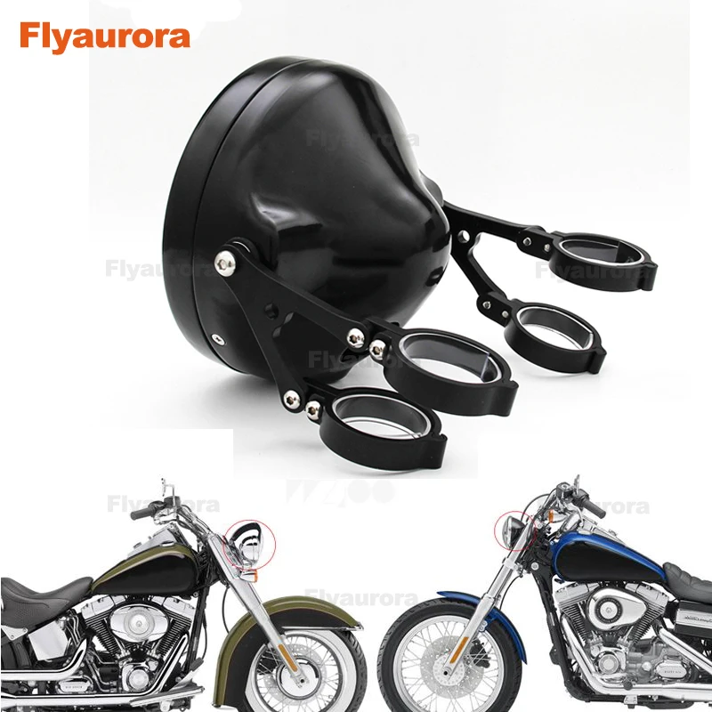 

For Harley models with 7" headlight Bucket Housing Mount Bracket for Yamaha YBR125 YBR 125 02-13 for Honda for kawasaki w800