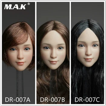 

DR-007 1/6 Scale Beauty Female Head Sculpt Carved Model 3 Styles for 12'' Action Figure Body Accessories