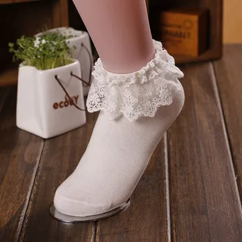 

Feitong Japanese Kawaii Style Women Vintage Princess Socks Girls Lace Ruffle Frilly Ankle Socks Cotton Socks calcetines mujer