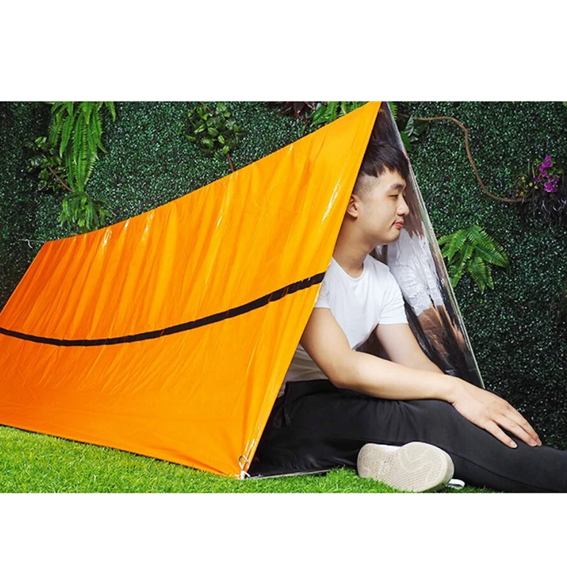 Portable PE Survival Emergency Shelter Tent Waterproof Outdoor Rescue