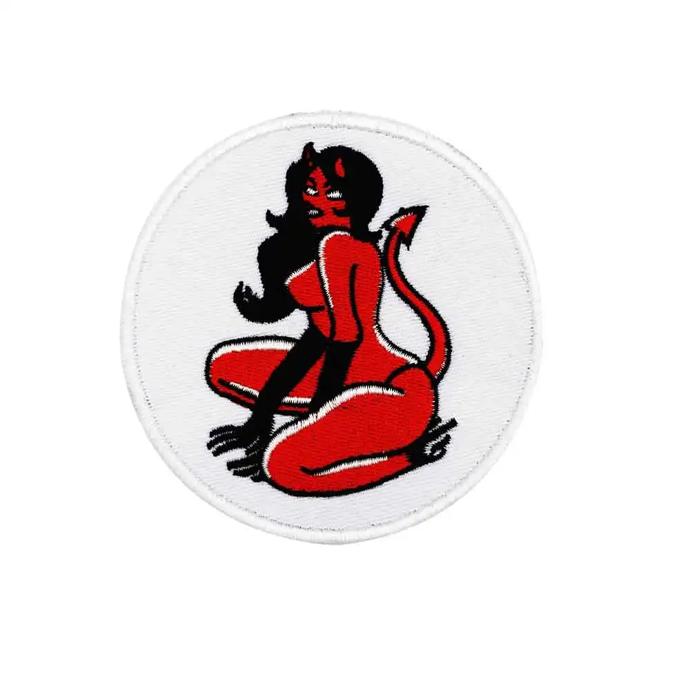 Devil LADY Patch Вышитые панк байкерские нашивки одежда наклейки аксессуары для одежды