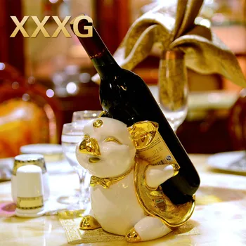 

XXXG// creative wine rack cabinet decor decoration pig fashion Wine shelf holder European furnishings