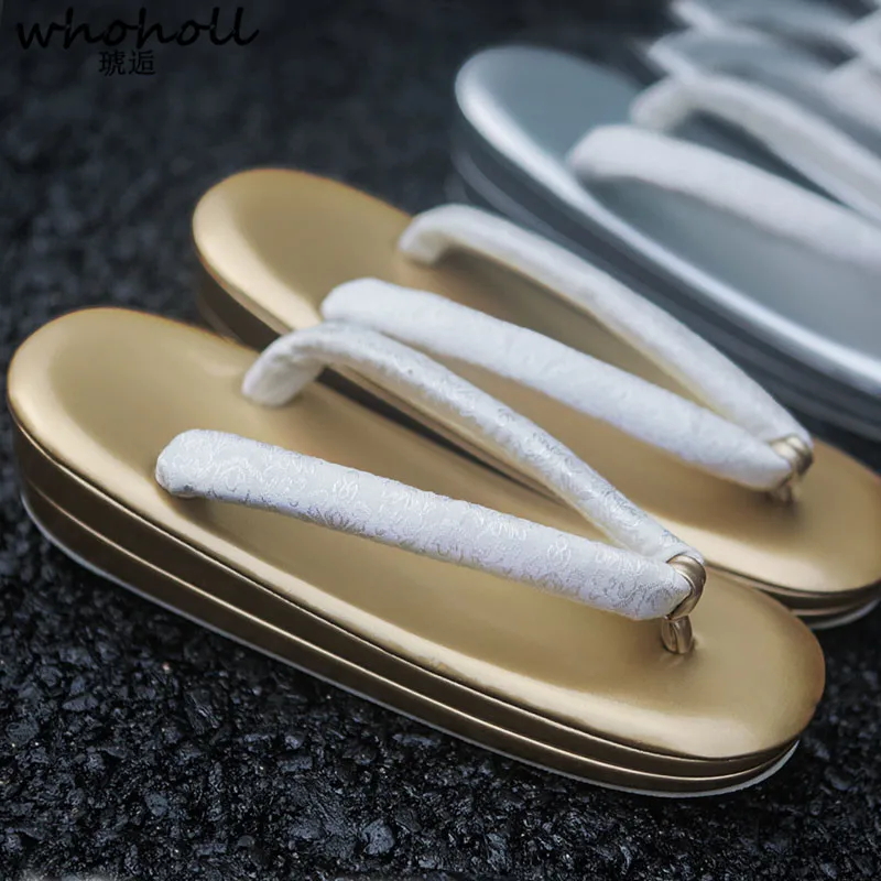 

Japanese Straw Slippers Clogs Sandals Cosplay Costumes Flip-flops Thick-soled Cork Slippers Non-slip Wedge Sandals 2019 Summer