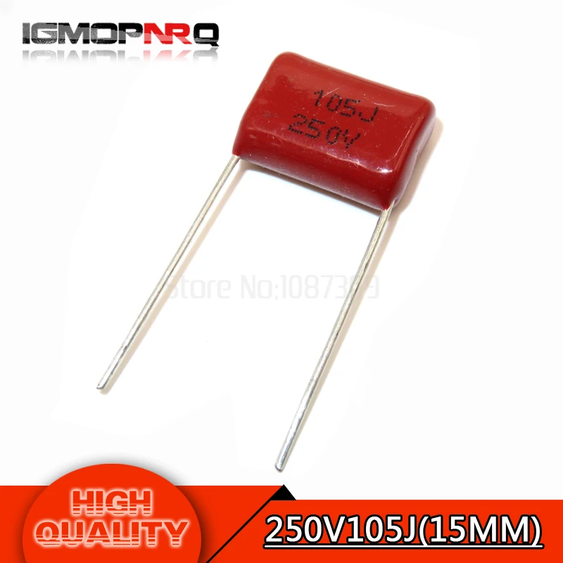 

10PCS 250V105J Pitch 15MM 250V 105 1uf igmopnrq CBB Polypropylene film capacitor new