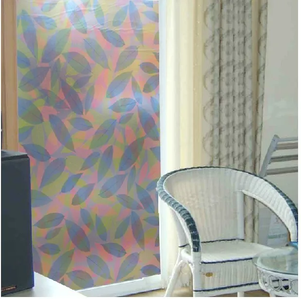 Красочные лист самоклеющиеся расширенный скраб стеклянная бумага прозрачный модный оконные наклейки film90cm x 500 cm