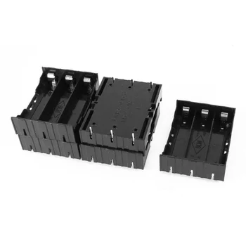 

5 Pcs Black Plastic 3 x 3.7V 18650 Batteries 6 Pin Battery Holder Case
