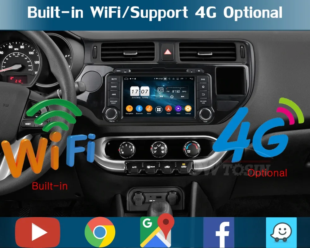 Clearance 7" IPS 8 Core 4G RAM+64G ROM Android 9.0 Car DVD Radio GPS Navi For KIA RIO K3 2011 2012 2013 2014 DSP CarPlay Parrot BT Stereo 9