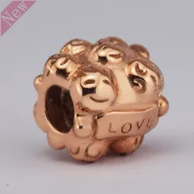 Новинка! Любовь бусины, семейные талисманы для Для женщин ювелирных изделий в элегантном 14ct розовое золото "сделай сам", соответственные Европейской Пандоре обаятельные оригинальная LW224R