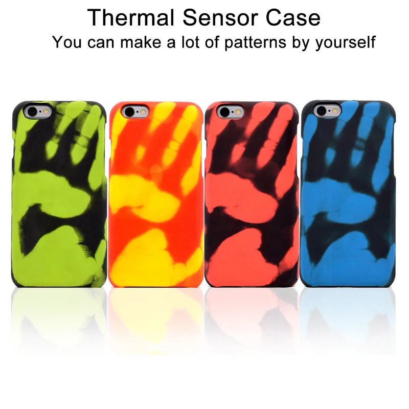 Mate PC caso del sensor térmico para iPhone 6 6s cambio de temperatura inducción suave Carcasas fundas para iPhone 7 7 Plus cubierta protectora