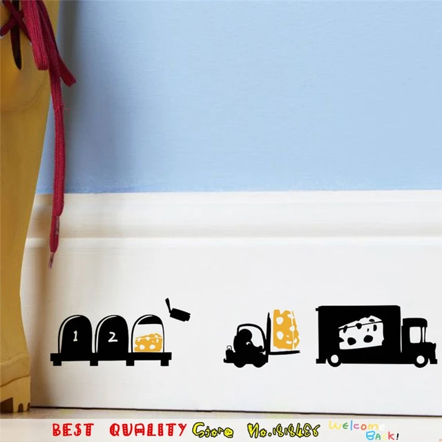 Cute Mouse Animale Formaggio Cibo Truck Casa Wall Sticker ... Cute Mouse Animale Formaggio Cibo Truck Casa Wall Sticker ...