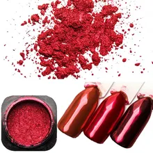 Красный Блеск для ногтей порошок зеркальный эффект блеск для ногтей порошок Маникюр хром пигмент пыль украшение для ногтей 4SSF3036