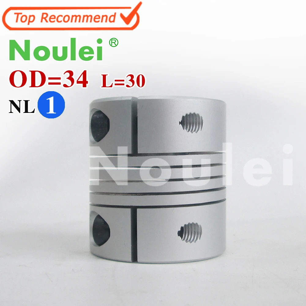 

Noulei 6.35mm x 10mm D34 L30 CNC Stepper Motor Shaft Coupler Flexible Coupling 6.35x10mm Motor Connector 6.35*10mm