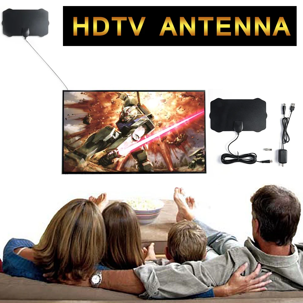 120 Miles Antena 1080 P Цифровая HD ТВ внутренняя телевизионная антенна с антенный усилитель тв радиус прибой лиса HD ТВ антенны воздушные