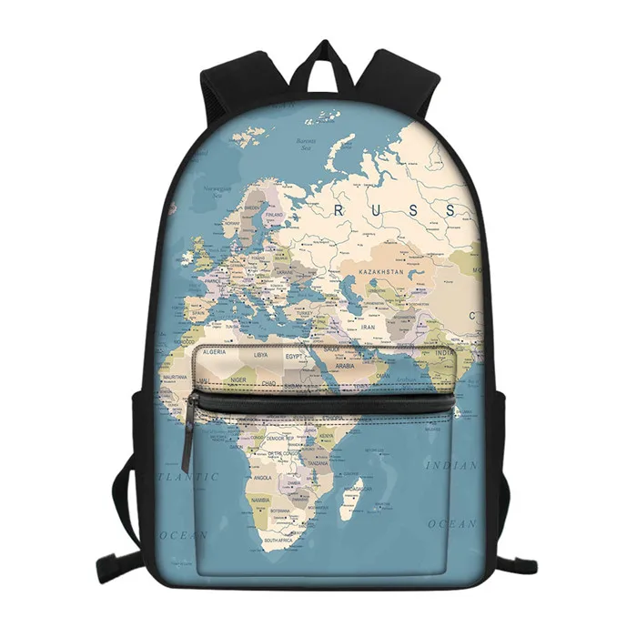 FORUDESIGNS карта мира принты рюкзак для мужчин начальной школы ортопедические рюкзаки подростков мальчиков ноутбук рюкзак Mochila - Цвет: CC4083Z58