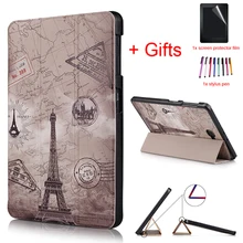 Тонкий магнитный складной чехол для samsung Galaxy Tab A6 10,1 SM-T580 SM-T585, защитный чехол для планшета+ пленка+ стилус