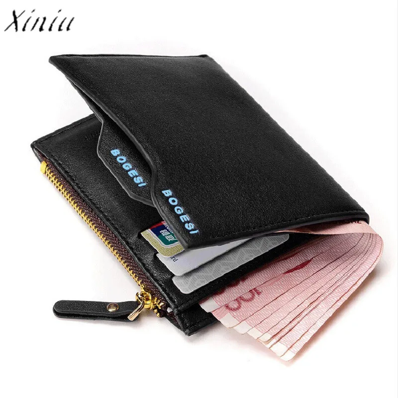 New Design Men Wallets Men&#39;s Faux Leather ID Credit Card Holder Clutch Bifold Coin Purse Wallet ...