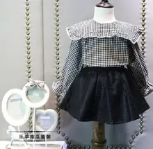 2016 Girls Blouse Shirt Spring Style Children’s Clothing Girls White Striped Long-sleeved Shirt Kids Blouse