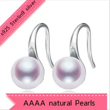 AAAA высокое качество жемчужные серьги Высокая блестящая жемчужина ювелирные изделия классические 925 серебряные серьги для женщин вечерние свадебные серьги