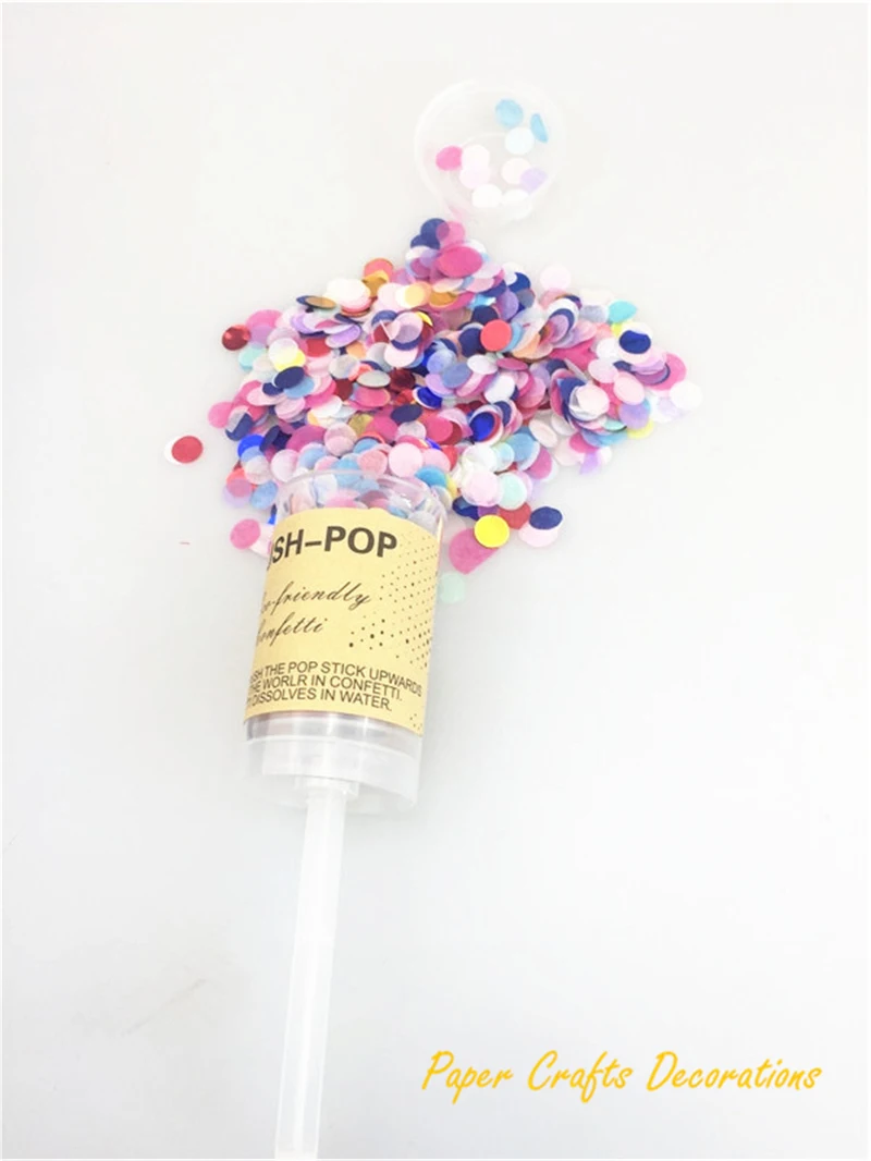 10pcs/set Colorful Round Push Pop Confetti Poppers for Celebration Baby