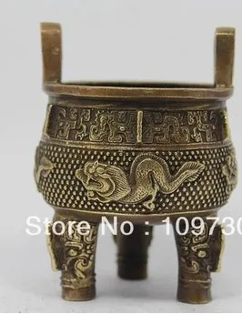 

00598 CHINESE OLD COPPER HANDWORK DRAGON INCENSE BURNER