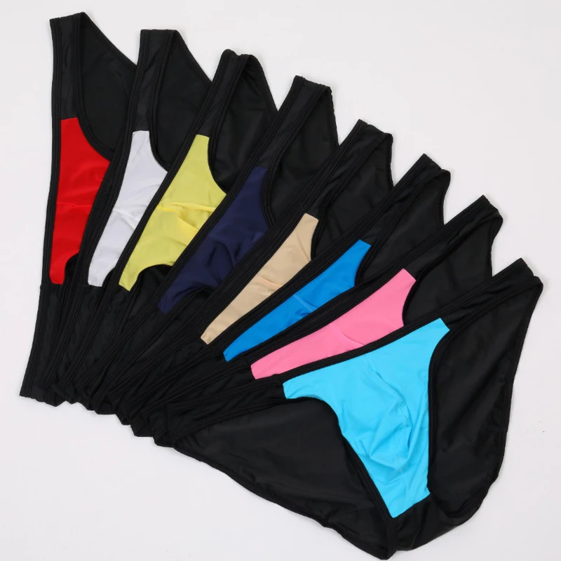 

8Pcs/Lot Men Brief Breathable Sexy Ice Silk Triangle Underpants Perspective Erotic Sexy U Convex Underwear Low Rise Gay Briefs