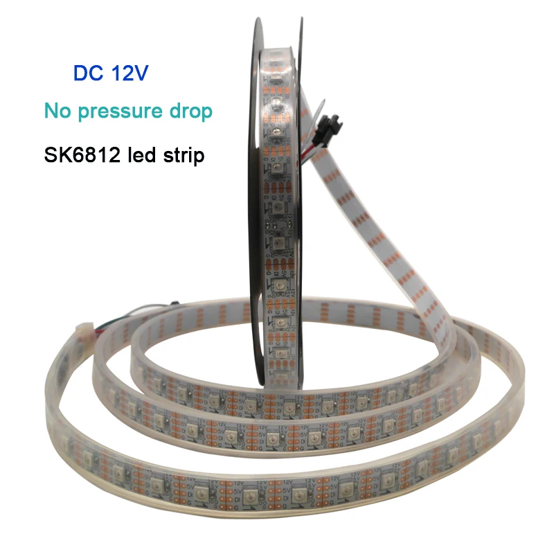 

New DC12V 5m No pressure drop SK6812 IC 60leds/m IP67 5050 SMD individual addressable Smart full color led strip tape light