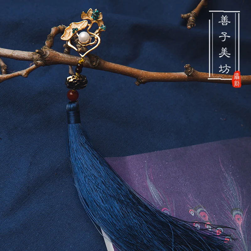 

Chinese style handmade vintage tassel Cloisonne pearl brooch Japanese kimono/cheongsam accessories Pendant Dress decoration