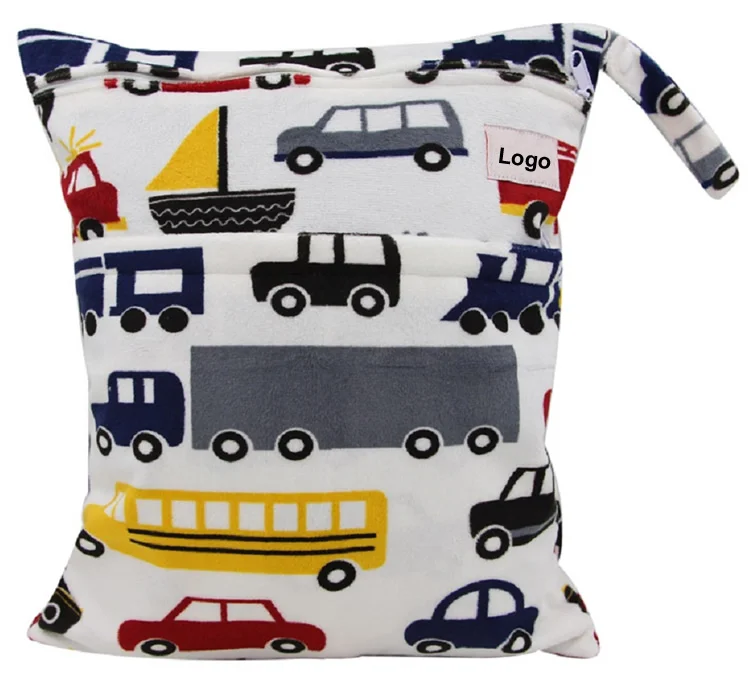 

Baby Cloth Diapers Wet Bags For Nappies Two Zipper Print Color New Arrival