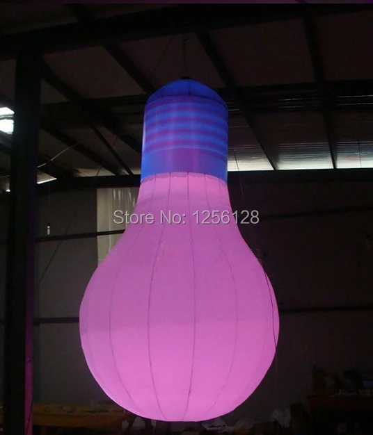 Hanging Inflatable Decorations 1.5 m H Lighting Inflatable Led Bulb
