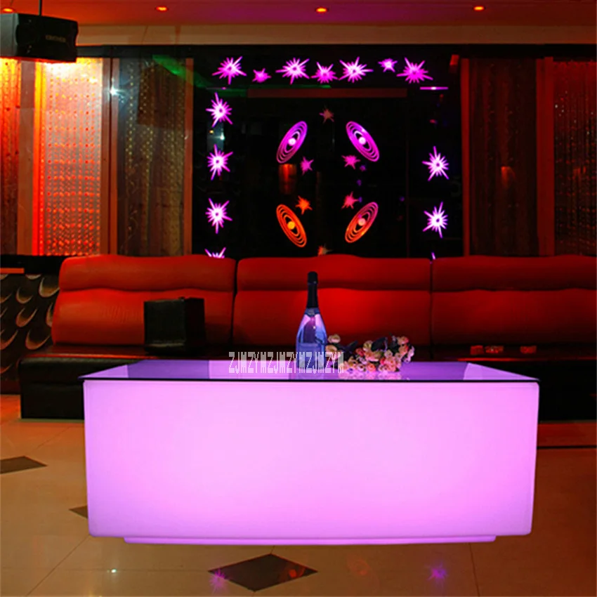 Creative Colorful Waterproof LED Bar Table Modern Coffee Tables 16-Color Led Light Home Decoration Table With Remote Controller