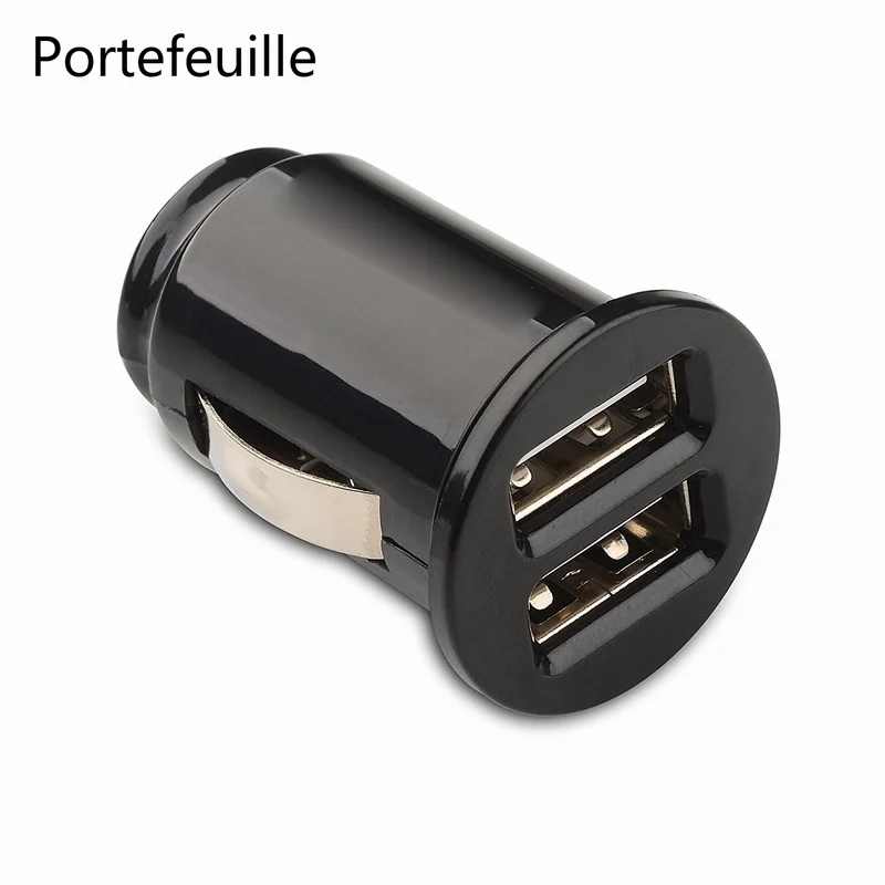 Portefeuille Mini Dual USB Car Charger For iPhone 7 Plus 8 X Xiaomi Redmi 4x Note 4 Samsung Galaxy S8 Mobile Phone Car Cigarette (1)