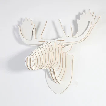 

Wild African Wood Animals Head Wall Hanging Creative Wood Deer Furniture For Home Decor IW-WD002 White Black Red Pink Wall Decor
