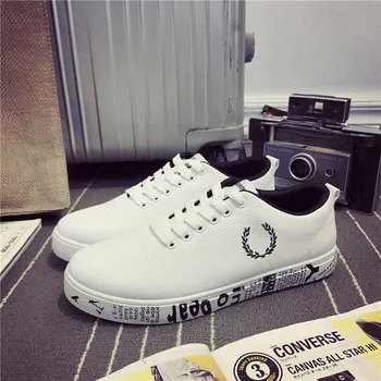 

Spring Concise New Low-Top Versatile Student Men'S Casual Sports Shoes Hard-Wearing And Anti-Skid Lace-up Men'S White Shoes Male