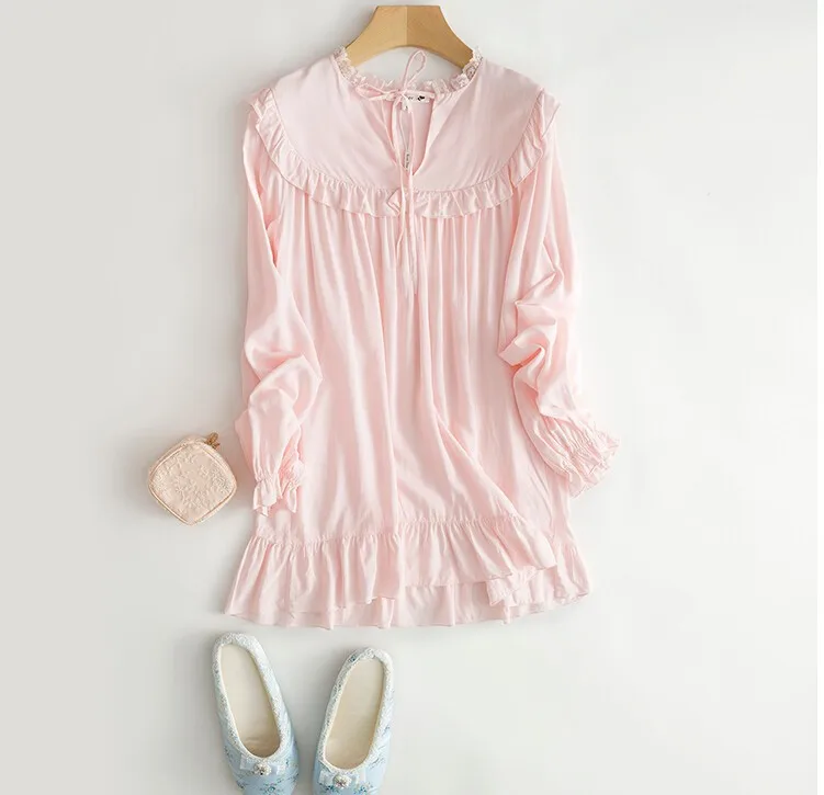 Женская пижама принцессы розового и белого цвета, комплект со штанами, кружевное украшение, одежда для сна, домашняя одежда, женская пижама verao