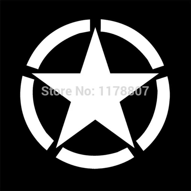 

12cm x 12cm 4x4 Off Road Distressed Star Military Armed Sticker Car Rear Windshield Truck SUV Door Laptop Vinyl Decal 13 Colors