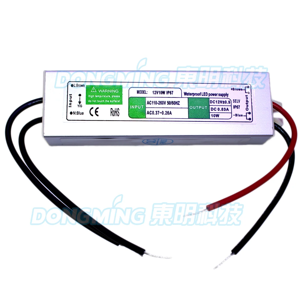 Трансформатор освещения Водонепроницаемый IP67 1A 12В 10 Вт Светодиодный драйвер для подводная подсветка бассейнов Питание переключения 110 V 220 V постоянного тока до DC12V