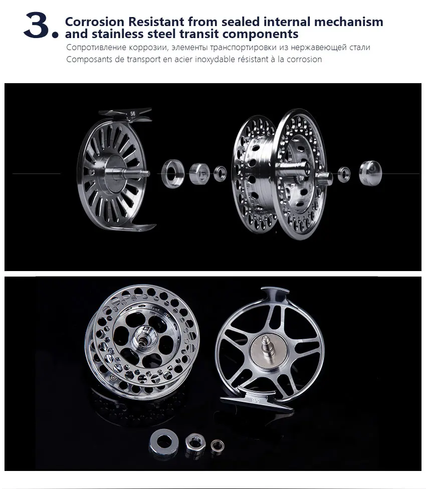 Carretel de Pesca de Alta Carretel da Mosca 5 6 7 8 3bb Voar Qualidade Cnc Alumínio Usinado w Entrada Clique l r Mão-mudou 1 - 2 3 4 6 High Quality Esporte e Lazer