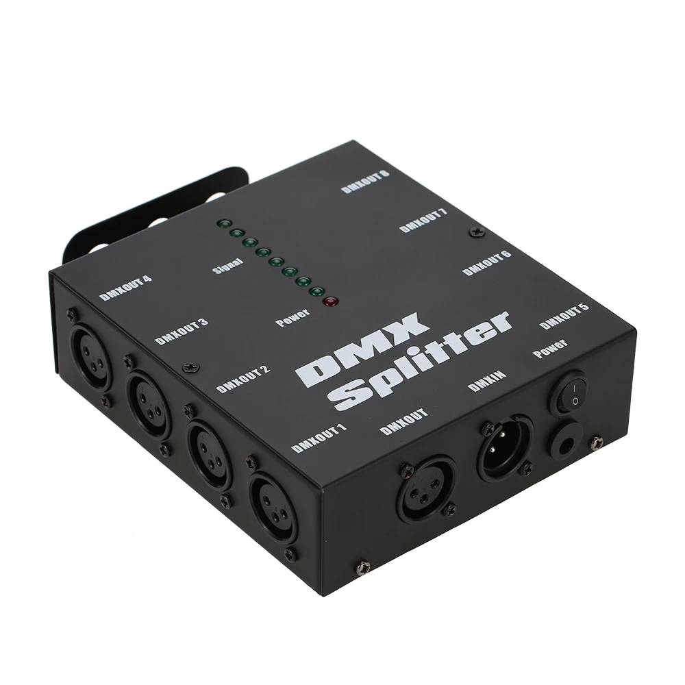DMX512 оптический сплиттер Портативный 8 каналов усилитель распределения для вечерние DJ шоу клуб диско КТВ сценический светильник