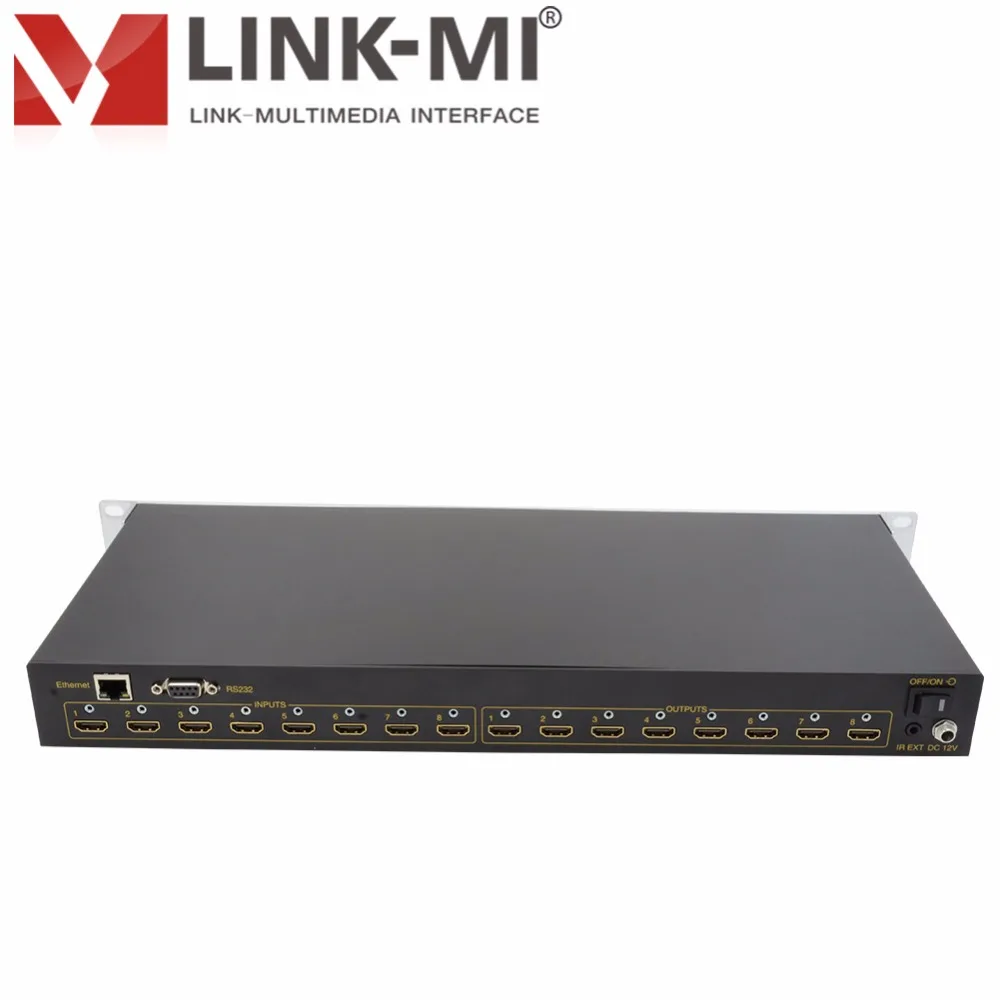 LINK MI 8x8 HDMI матричный коммутатор с RS232 1080P 3D 15 м через кабель 8 в выходных