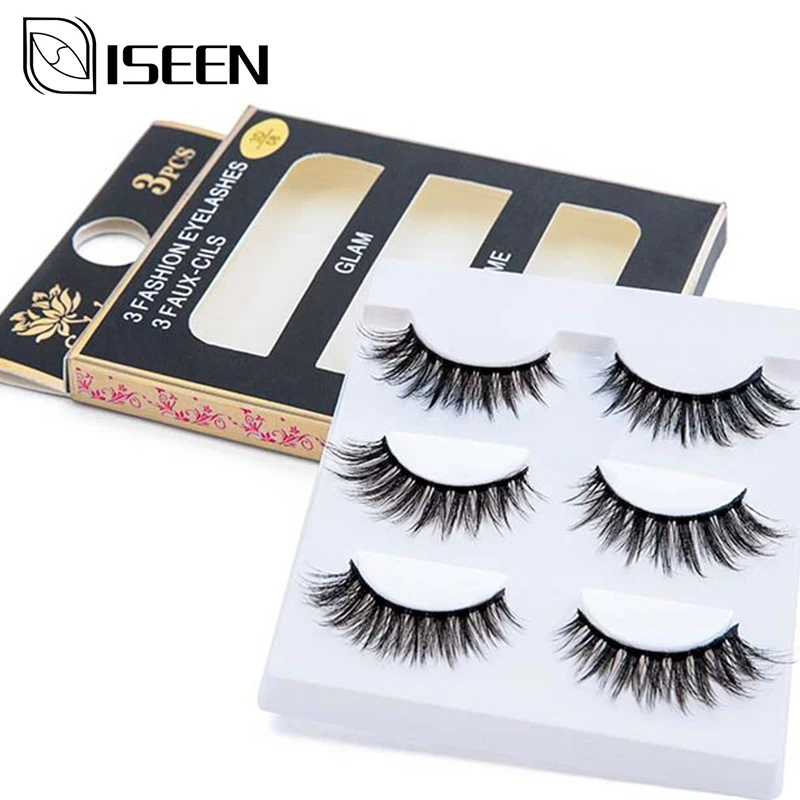 

New 3 Pairs Natural False Eyelashes Fake Lashes Long Makeup 3D Mink Lashes Extension Eyelash Mink Eyelashes For Beauty