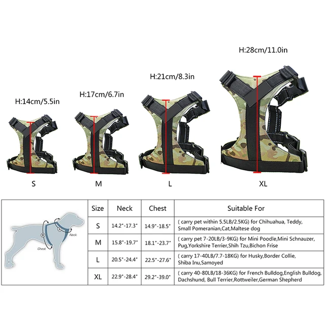 Durable Reflective Nylon Large Pet Dog Harness Adjustable Dog Vest Harness For Small Medium Large Dogs Pitbulls French bulldog