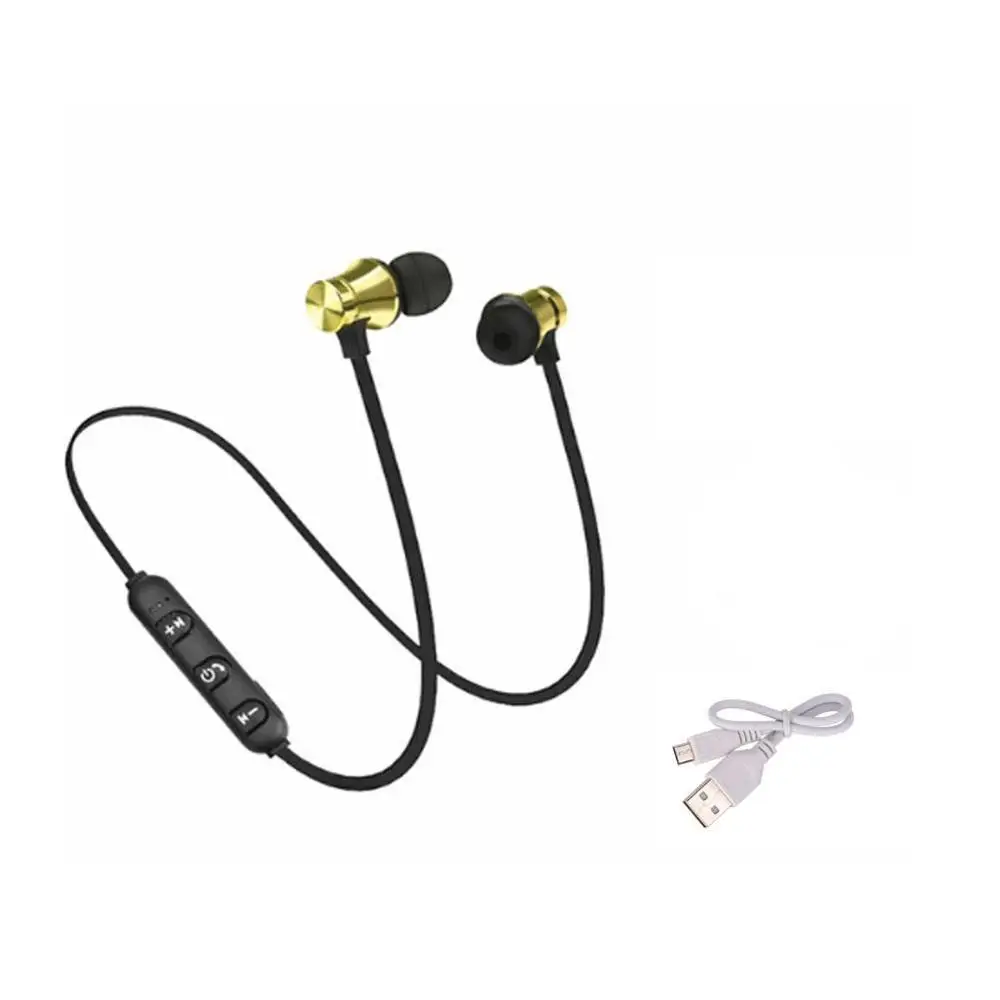 Bluetooth наушники спортивные беспроводные наушники супер бас гарнитура Handsfree Наушники с микрофоном для huawei Xiaomi samsung Earpods - Цвет: Золотой