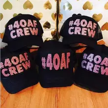 Пользовательский текст монограмма 40 AF CREW день рождения Mesh Trucker бейсболки для дальнобойщика шапки свадебные подружки невесты девичник вечерние сувениры