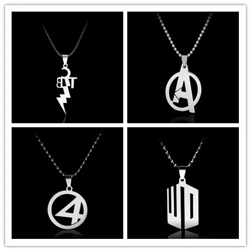 

the Avenger Superman Batman Captain America Green Lantern Sailor Moon Resident Evil WOW Stainless Steel Necklace Rope Chain