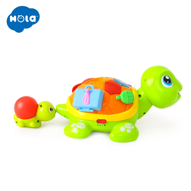 HOLA, 868, для родителей и детей, черепаха, Интерактивная, B/O, электрическая головоломка для животных, черепаха, малыш, ползает, детские игрушки для 6 месяцев