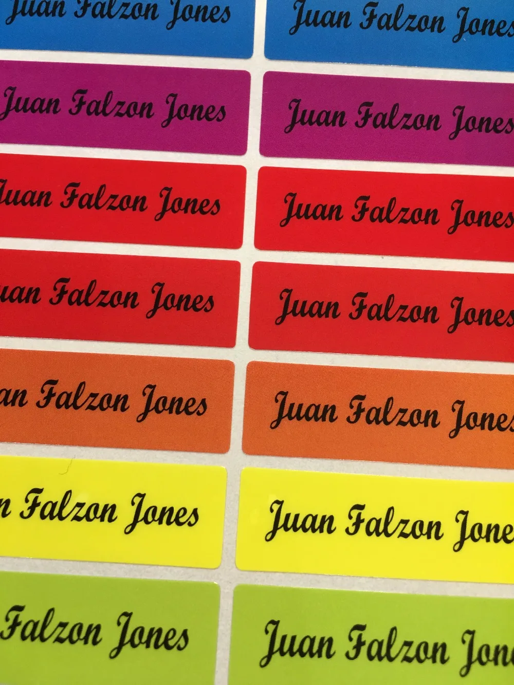 70 pcs Personalized Name Stickers Waterproof 8 different colors Script