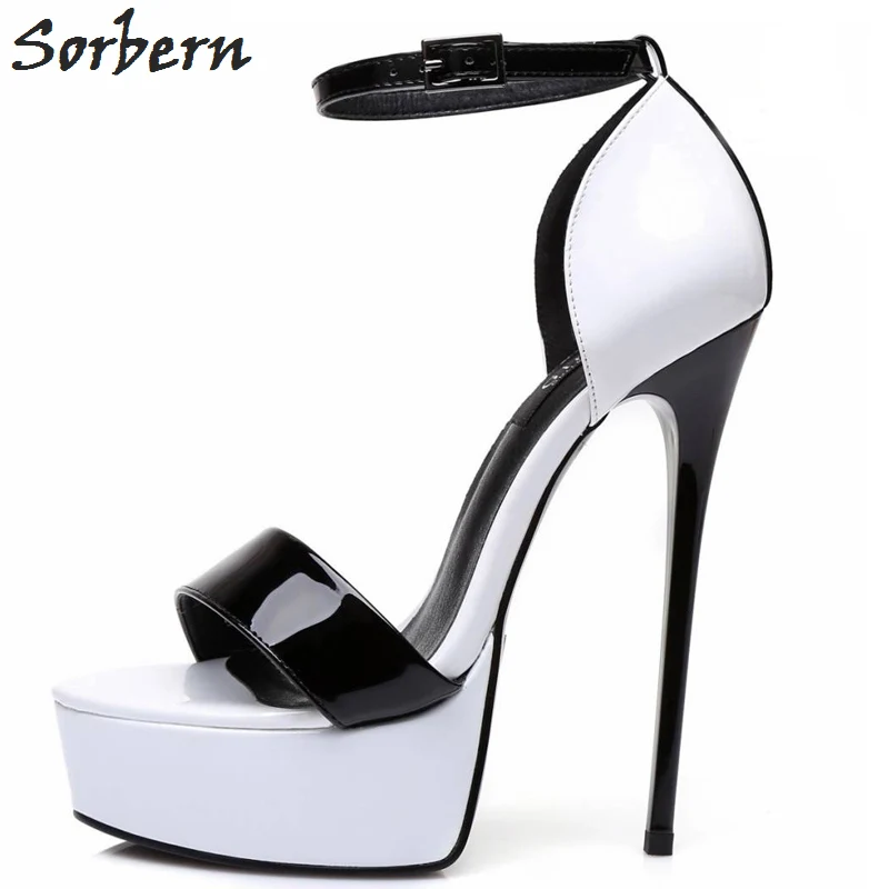Sandali Formato Più Nero Donna Cinturini Piattaforma Alti Della Matt Il Alta Sorbern black Da Degli Office Talloni Tacchi Alla Di Colors In E Shiny White wine peach Shiny Scarpe Bianco And black Moda Black Caviglia custom Red Shiny wtx1xq0H