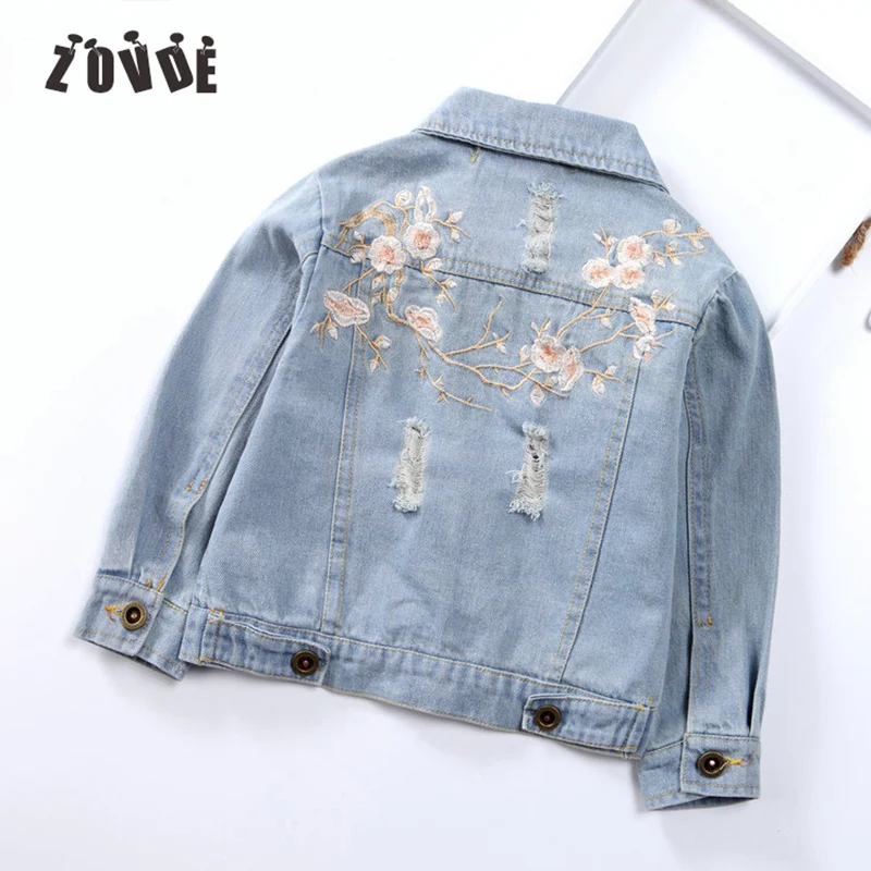 Girl's Long Sleeve Basic Coat Denim Jacket Embroidered Jeans Jacket For Girls Autumn Winter Lapel Pockets Casual Denim Coat Girl's Long Sleeve Basic Coat Denim Jacket Embroidered Jeans Jacket For Girls Autumn Winter Lapel Pockets Casual Denim Coat