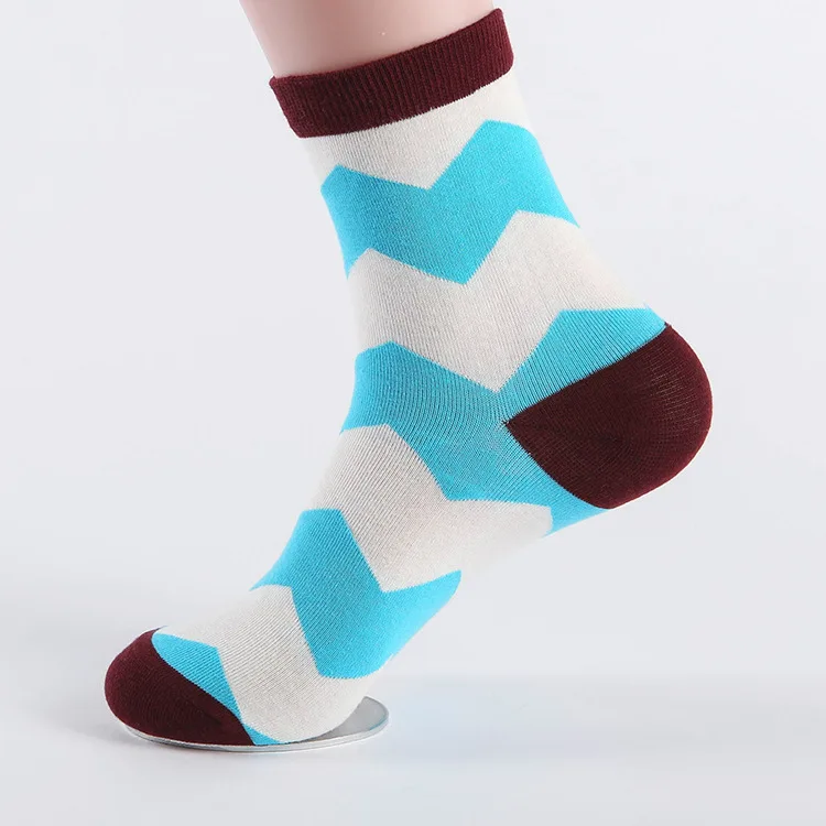 PF 5 пар мужские длинные носки разноцветные волны в полоску мужские носки удобные хлопковые Meias Homem Костюмные носки мужские heren sokken V0302